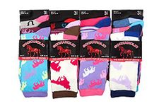 6 Pairs of Ladies Socks Womens Socks Girls Beautiful Soft Horse Print Colourful Design Socks UK Shoe Size 4-7