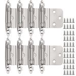 3/8"Inset Cabinet Door Hinges,50 Pack Kitchen Cabinet Hinges Brushed Nickel Hinge Cabinet Hardware Self-Closing Cabinet Hinges with Screwrs(25 Pairs)