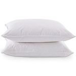 puredown Natural Feather Pillows with 100% Cotton Cover, Medium Soft Support Sleeping Pillow, 2 Pack