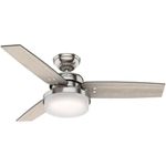 Hunter Fan Company 50394 Sentinel Indoor Ceiling Fan with LED Light and Remote Control, 44", Brushed Nickel Finish