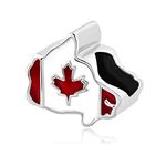 Luluadorn Canadian Maple Leaf Flag of Canada Map Charms Compatible with Pandora Charms Bracelets