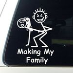 CCI Making My Family Decal Vinyl Sticker|Cars Trucks Vans Walls Laptop| White |5.5 x 3.5 in|CCI804