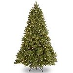 National Tree Company Pre-Lit 'Feel Real' Artificial Full Downswept Christmas Tree, Green, Douglas Fir, White Lights, Includes Stand, 6.5 feet