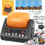 KomeStone 2023 Upgraded Hobby Rock Tumbler Kit, Durable Complete Rock Polisher for Kids & Adults, 3-Speed Motor & 9-Day Timer, with 6 Belts, Rough Gemstones, Polishing Grits, STEM Gift