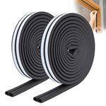 YOUSHARES Draught Excluder for Doors - 10m/33ft Feet Door Weather Strip Self Adhesive Foam Draft Excluder for Windows Door Insulation Strip Weather Stripping Door Seal Strip (Black)