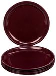 Signoraware Round Plastic Half Plate Set, Set of 6, Maroon