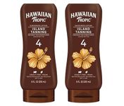Hawaiian Tropic SPF 4 Sunscreen, Protective Dark Tannning Sunscreen Lotion 8 Ounces Twin Pack