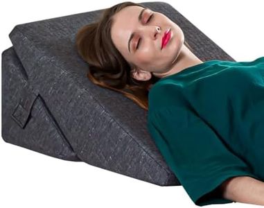 The White Willow Orthopedic Memory Foam Extra Large Adjustable Bed Wedge Pillow for Back Support, Acid Reflux, Leg Support and Elevation with Removable Cover (28" L x 24" W x 12" H Inches)- Grey