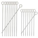 HONSHEN 30pcs Barbecue Skewers, Stainless Steel Turkey Lacers for BBQ Skewers,Shish Kebab Kabob Skewers,6Inch 15pcs + 8Inch 15pcs(Barbecue Skewers 6inch+8inch)