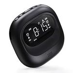 Digital Vibrating Alarm Clocks for Heavy Sleepers - Dual Alarms Bedside Clock with 5 Volume, Small Alarm Clock with 3 Alarm Modes for Travel, Adjustable Shaker with LCD Backlight, Battery Rechargeable