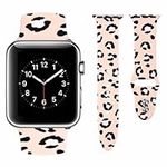 Vozehui Compatible with Apple Watch Strap 38mm 40mm 41mm Women Men, Soft Silicone Flower Leopard Print Pattern Replacement Strap Sport Band Compatible with iWatch Strap Series SE 8 7 6 5 4 3 2 1