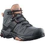 Salomon X Ultra 4 Mid GTX Hiking Boots Womens, Ebony/Mocha Mousse/Almond Cream, 9