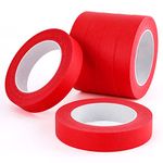 IBEQUEM 6Rolls Masking Tape 1 Inch x 55 Yards, Red Painters Tape, No Residue Artist Tape, High Adhesive Decorative Tape, Craft Tape for Painting, DIY, Arts, Crafts, Labeling or Coding, Wall, Handmade