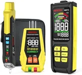 MESTEK Electrical Tester Kit with GFCI Outlet Tester, Non-Contact Voltage Tester, Pinless Wood Moisture Meter, Home Inspector Tool Kit, 3-Piece with Carry Case and Batteries