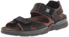 Mephisto Men's Shark Sandals Dark Brown/Black Waxy Leather 10 M US