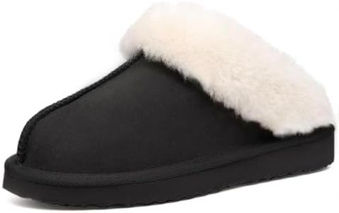 LazyStep Women's Madge Scuff House Slipper, Black, 7-8