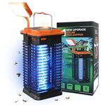 Solar Bug Zapper,2 in 1 Electric Mosquito Zapper with LED Light USB Rechargeable Fly Killer Lamp,2200V UV Light Portable Electric Fly Traps for Indoor,Home,Backyard,Patio,Camping