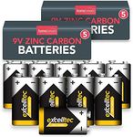 10pk Excelltec PP3 9V Battery Heavy Duty | 9V Batteries | Square Battery for Smoke Alarm Battery 9V | 9 Volt Batteries for Smoke Alarm, Fire Alarm Battery, PP3 Battery 6F22 9V Battery, 9 Volt Battery