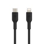 Belkin Apple Certified PVC Lightning to USB-C Charge and Sync Type C Cable, Tough and Durable, For iPhone, iPad, Air Pods, 3.3 Feet (1 Meter) - Black