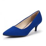 DREAM PAIRS Women's Kitten Heels Pointed Toe Dress Court Shoes Moda,Size 6.5,Royal/Blue,Moda