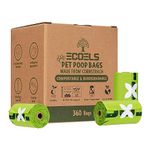 ECOELS Dog Poo Bags: 100% Compostable | Biodegradable Dog Poop Bags |Extra Large, Strong & Leakproof Poop Bags | Cornstarch-Made | Certified-OK COMPOST HOME, EN13432, ASTM BPI |360 Count Poo Bags Dogs