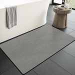 MontVoo Bath Mat Rug for Bathroom-Bathroom Mat Bathroom Rug Non Slip Absorbent Quick Dry Bathmat Shower Mats-Bathroom Floor Mats in Front of Bathtub Sink Washroom Mat Grey 40x60CM