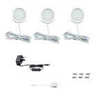 Vlio Under Cabinet Light Kit, Set of 3, LED Puck Lights, 7.5W, 750LM, Cool White, Display Cabinet Lighting, Disc Light for Kitchen, Closet, Counter, Cupboard, Shelf, Wardrobe and More