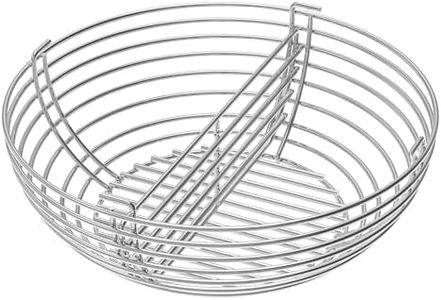 Kenmeister Chef Stainless Steel Charcoal Basket with Removable Divider, Compatible with Kamado Joe Classic I, II & III, and Fits for 18-inch Cooking System Ceramic Grills