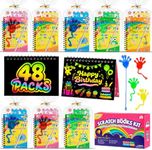 JMMICO 48*3 Packs Scratch Art Notebook+Sticky Hands+Stickers,Easter Party Favors for Kids 4-8-12,Return Gifts for Birthday Party Bulk Toys,Goodie Bags Stuffers, Classroom Prizes Students Gifts