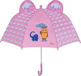Playshoes Unisex Kids 3D umbrella the mouse and elephant 448505, 14 - Pink, One size