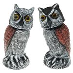 HAIJED 2Pcs Fake Owl Decoys to Scare Birds Away, Simulation Owl Bird Scarer with 360° Swivel Head, Bird Deterrent, Scarecrow for Roofs, Owl Bird Deterrent Outdoor Yard Garden Protector(2pcs)