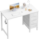 Lufeiya Small White Desk with Fabri