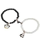 Unisex Fashion Jewellery Adjustable Multi Style Panda Combo Crystal Stone Beads Bracelets For Women;Girls ;Boys;Men (Pack Of 2) (Panda and Penguin Bracelet)