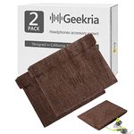 Geekria 2 Pack Sports Earbuds Pouch, Fitness Earbuds Protective Case, In-Ear Headphones Travel Bag Compatible with Anker SoundBuds Sport, EP-B13, Jabra WAVE, Stealth (Brown)