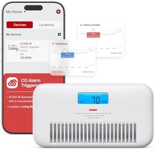 X-Sense Smart Wi-Fi Carbon Monoxide Detector, with Temperature & Humidity Monitor, Voice Alert, Replaceable Battery, Digital Display and Historic CO Peak Level, XC0M-iR 1-Pack