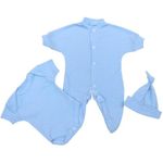 BabyPrem Premature Baby 3 Piece Set Sleepsuit Bodysuit Hat Upto 1.5lb Blue 26-32cm