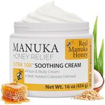 Manuka Honey Eczema Cream (16oz) Moisturizing Lotion Treatment Relief - Itchy, Dry Skin Healing Ointment - Skin-Soothing Moisturizer For Kids, Adults, Baby Body Mousse Honey Creme Eczema, Psoriasis