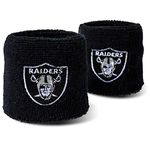 Franklin Sports Unisex Adult Wristbands Franklin Sports NFL Oakland Raiders Embroidered Wristbands, Black, OSFM US