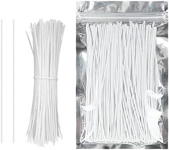 300 PCS 15 cm Twist Ties Reusable Bread Ties Twisty Ties for Garden Climbing Plants Support, Cables Cords Twist Ties, Sandwich Bag Ties, for Garden Home Office Wide Use, Heavy Duty, Soft PE (White)