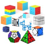 Vdealen 12 Pack Speed Cube Set Puzzle Cube Pack, 2x2 3x3 4x4 Pyramid Dodecahedron Mirror Skewb Snake Ivy Infinity Sandwich Fidget Spinner Magic Cube, Smooth Cube Bundle Toys Gift for Kids & Adults