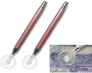 Two-Piece Diamond Painting Wheel Tools with Groove, Diamond Art Roller Pen - New Grooved Gem Art Accessory for Faster, Neater Painting with Square & Round Drills