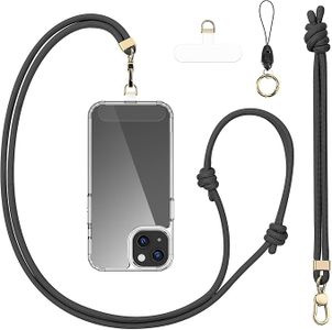 Birwiny Anti-Theft Phone Lanyard Crossbody & Wrist Strap | 2 Phone Tabs, Secure Lock Design | Universal for All Phones | Adjustable Strap with Premium Metal Buckles | Skin-Friendly Nylon