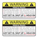 GRITKULTURE Funny Vehicle Safety Warning Rules Sticker UV Fade-Resistant for Car Dash Truck Window Graphic Bumper Meme Adhesive Vinyl