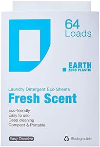 EARTHZEROPLASTIC method laundry detergent| ecos Laundry detergent sheets|eco friendly laundry detergent|hypoallergenic laundry detergent |laundry sheets (Fresh, 64 Count (Pack of 1))