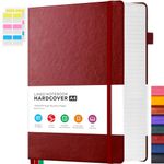 Large Journal Notebook Notepad for Women Men Work, 320 Pages Hardcover Leather Bound Notebook Journal College Ruled, 100Gsm Lined Paper, Burgundy