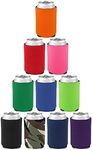 Assorted Collapsible Can Coolers Set of 10, Bulk Pack - Keeps Your Drink Cold, Great for Beer, Soda and other Beverages - Assorted