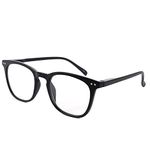 JiSoo Reading Glasses 2.5 Women/Men Designer Black Readers 2.5, Ladies Reading Glasses with Spring Hinge, Black