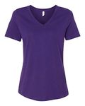 Bella Canvas Missy's Relaxed Jersey V-Neck T-Shirt, Large, Team Purple (US)