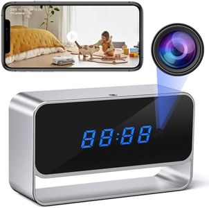 Voluart WiFi Hidden Camera Clock, FHD 1080P Wireless Spy Camera, Nanny Cam with Night Vision for Indoor Home Office Security