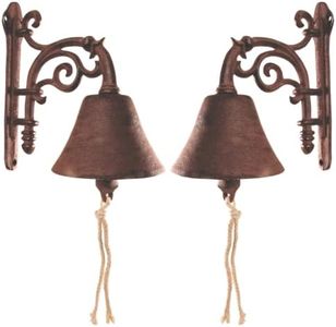 Set of 2 Esschert Design Cast Iron Scroll Doorbells, Brown